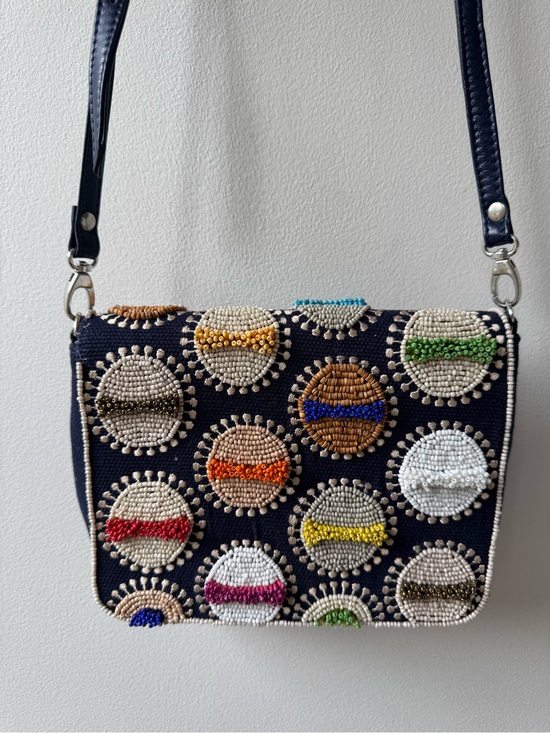 Handbags - Beaded Navy Crossbody Vintage Chico’s Crossbody Bag